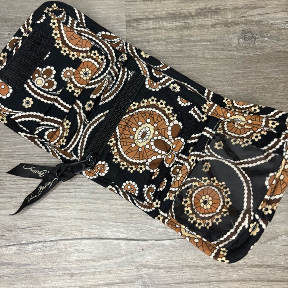 Vera Bradley Caffe Latte Trifold Pocket Wallet Black Tan Brown Print - Picture 3 of 6